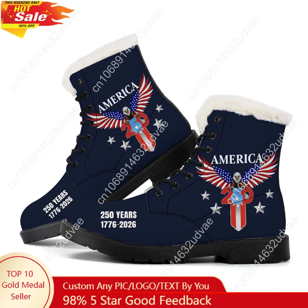 Men Shoes High - Ameryka 250. rocznica 1776-2026 Pluszowe Botki