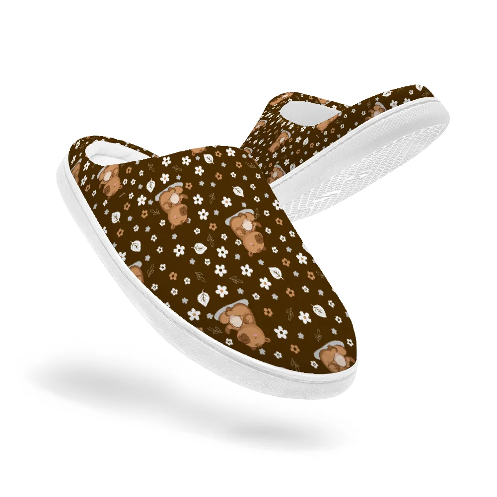 Men Shoes High - Bawełniane kapcie domowe z nadrukiem misia,