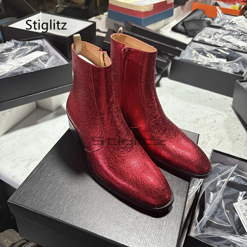 Czerwone męskie botki Chelsea  – Men Shoes Size 11 recenzja i cena