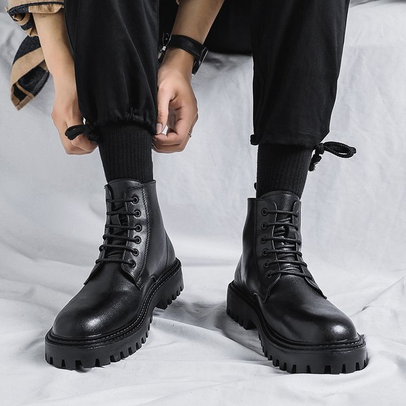 Męskie wysokie skórzane buty w – Men'S Shoes Height Increase recenzja i cena