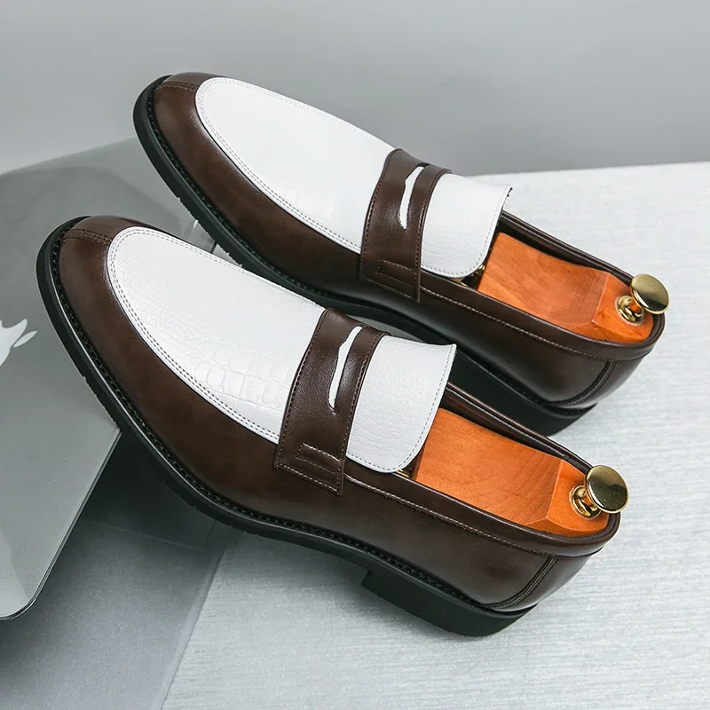 Męskie czarno-białe mokasyny p – Men Shoes Boss recenzja i cena
