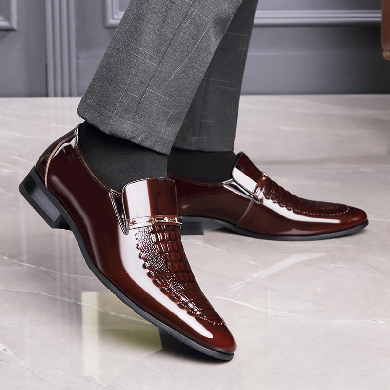 Mężczyźni Skórzane Buty Patent – Men Shoes Boss recenzja i cena
