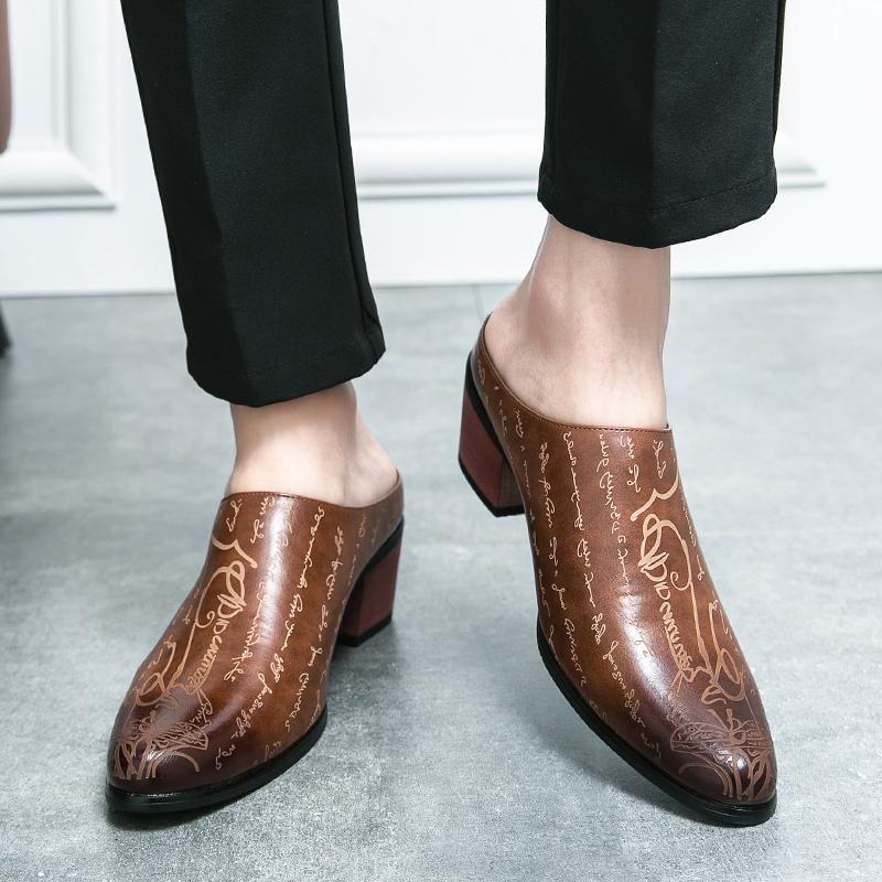 Męskie brązowe skórzane klapki – Men'S Shoes Slip On recenzja i cena