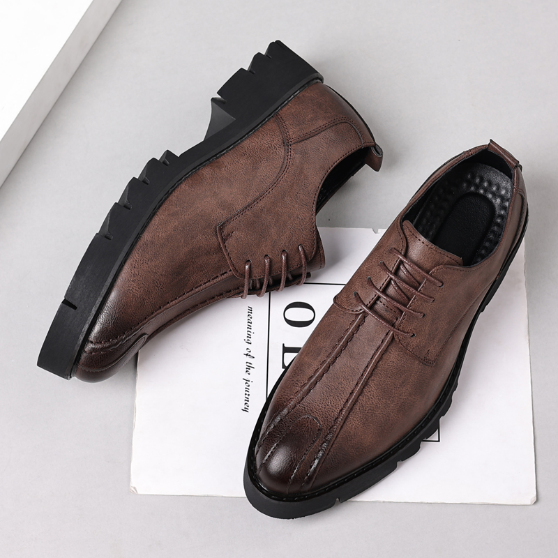 Męskie buty ze skóry bydlęcej  – Men'S Shoes Height Increase recenzja i cena